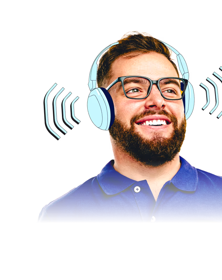 A guy w headphones